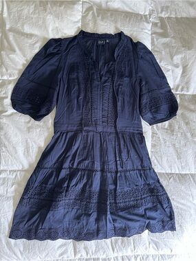 GAP Navy Blue Lace-Trim Mini Dress